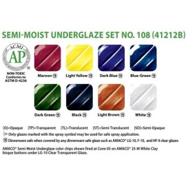 Set 108 Semi-Moist Amaco Underglaze Set Set 108 Semi-Moist Amaco Underglaze Set